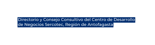 Directorio y Consejo Consultivo del Centro de Desarrollo de Negocios Sercotec Región de Antofagasta